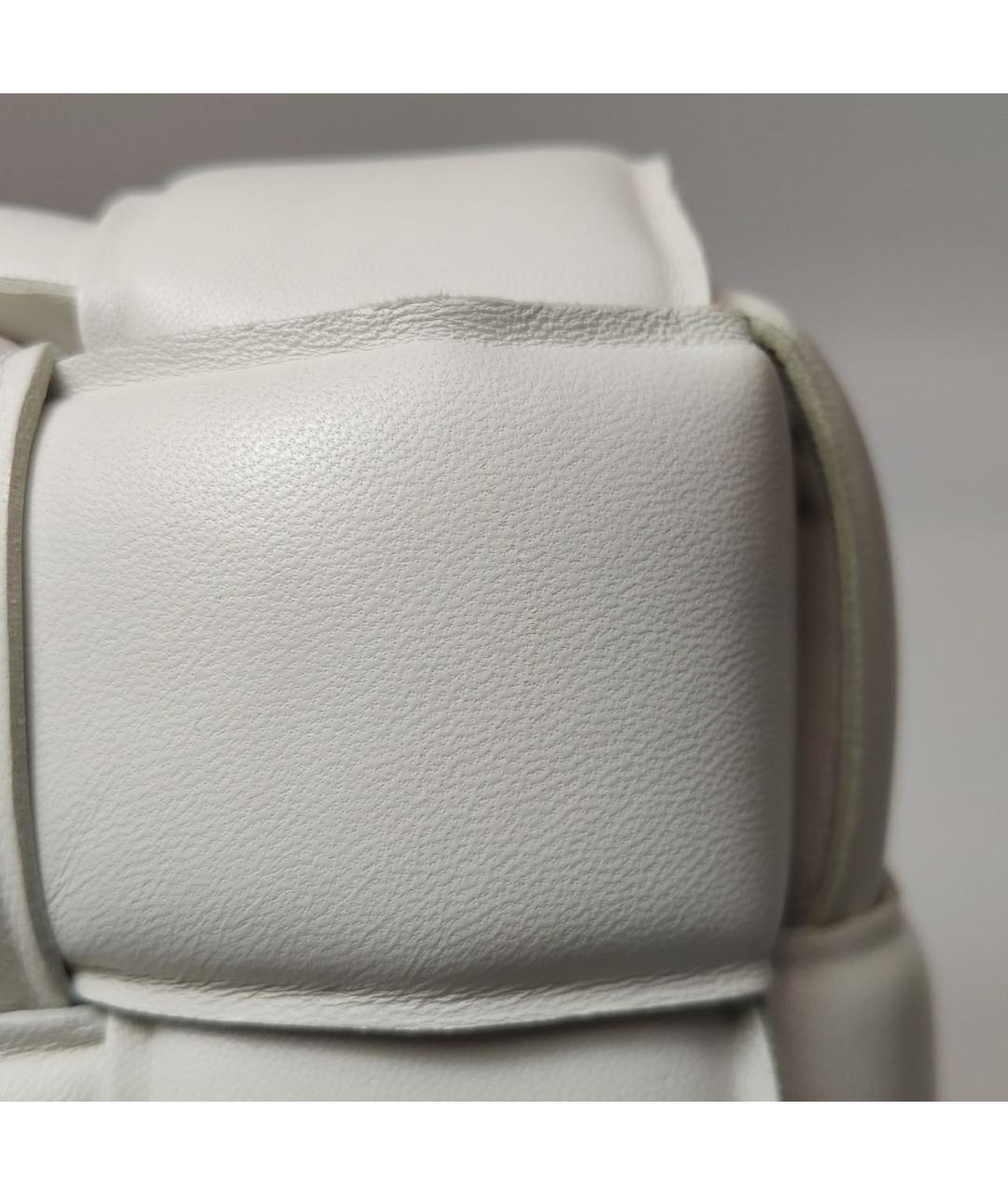 BOTTEGA VENETA Белая кожаная сумка через плечо, фото 7