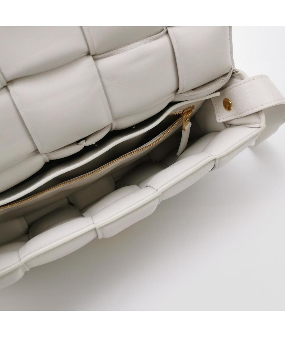 BOTTEGA VENETA Белая кожаная сумка через плечо, фото 6