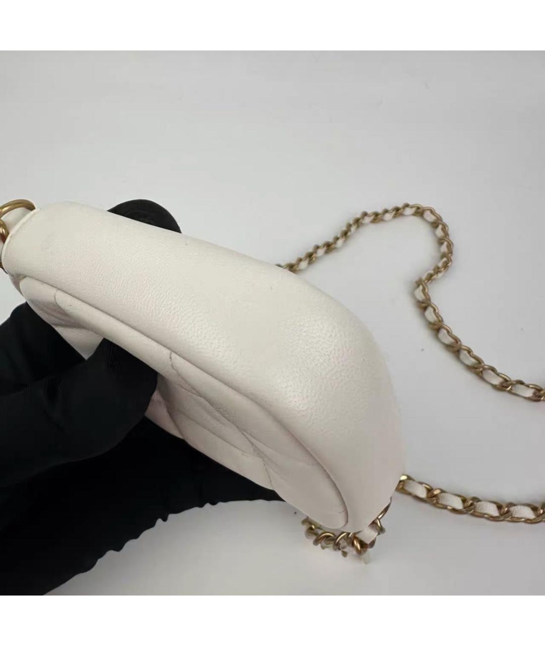 CHANEL Белая кожаная сумка через плечо, фото 4