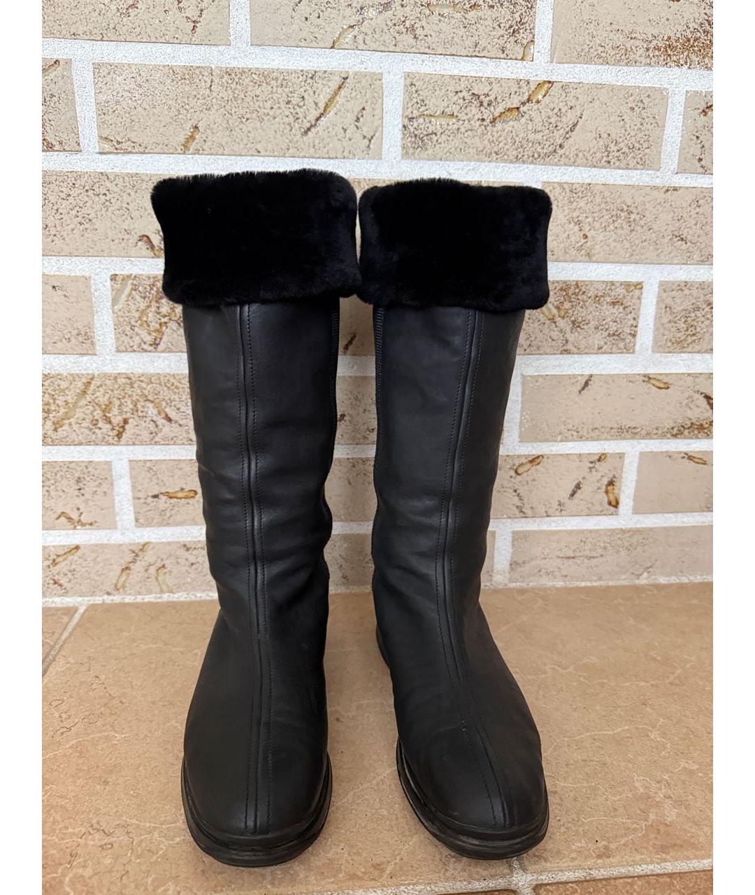PRADA Черные кожаные сапоги, фото 2