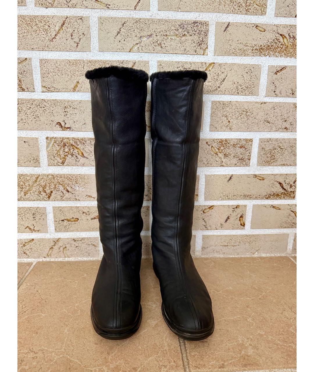 PRADA Черные кожаные сапоги, фото 5