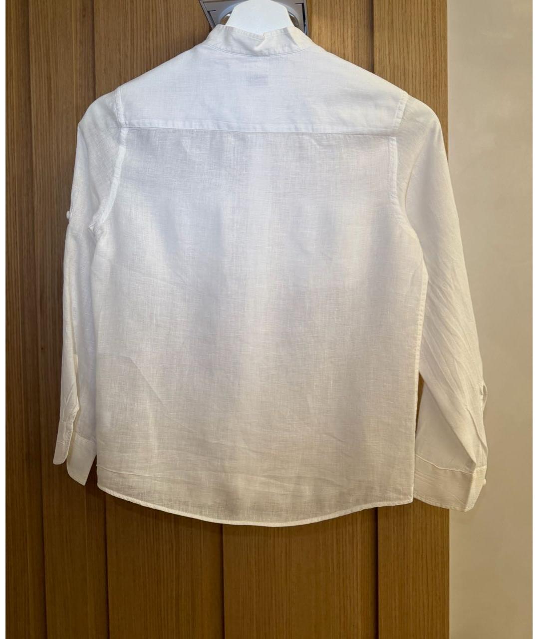 BRUNELLO CUCINELLI Белая льняная детская рубашка, фото 2