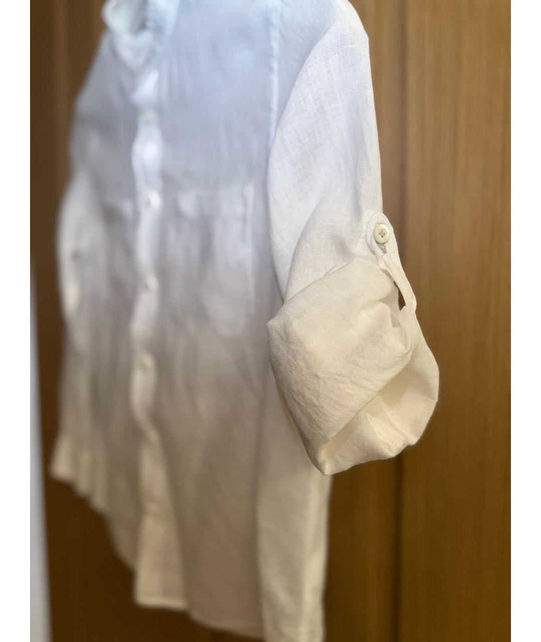 BRUNELLO CUCINELLI Белая льняная детская рубашка, фото 4