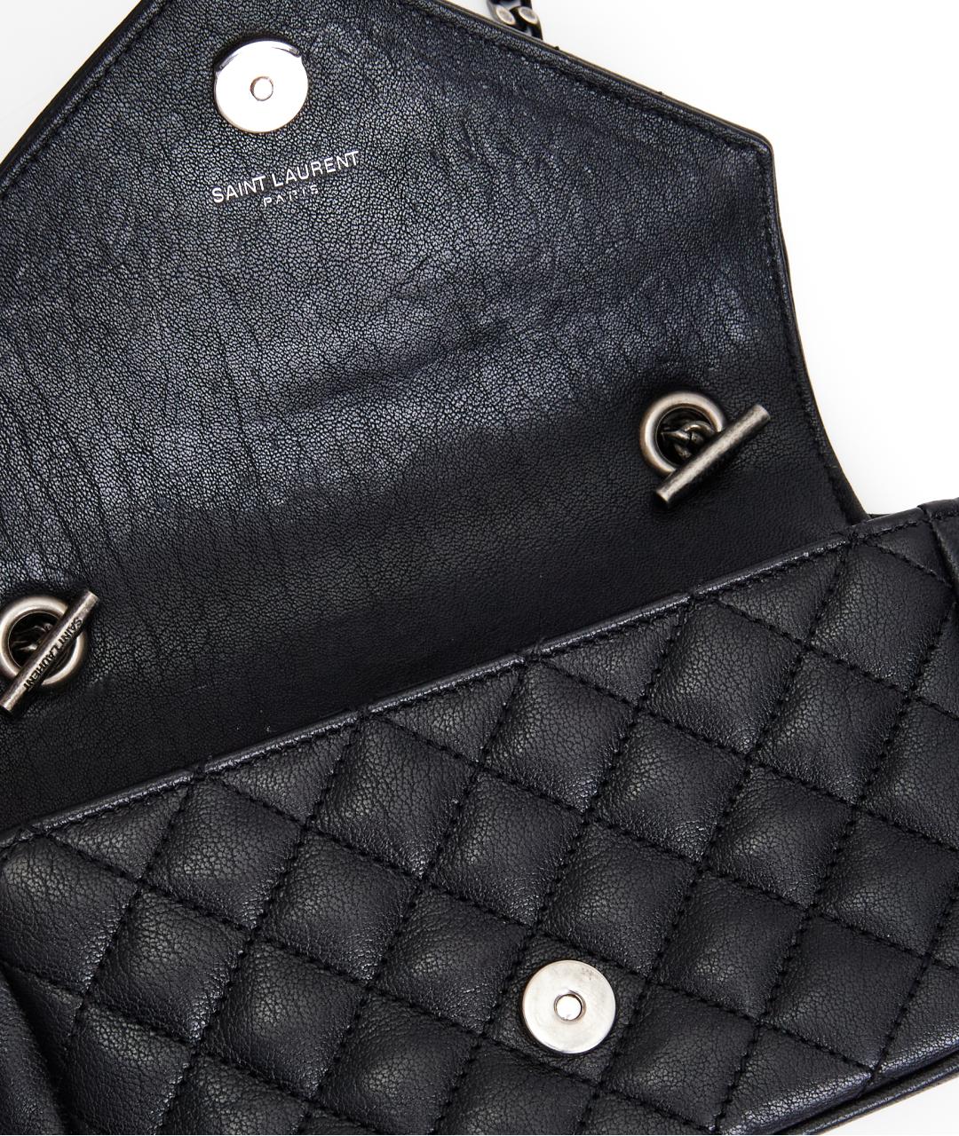 SAINT LAURENT Черная кожаная сумка через плечо, фото 6