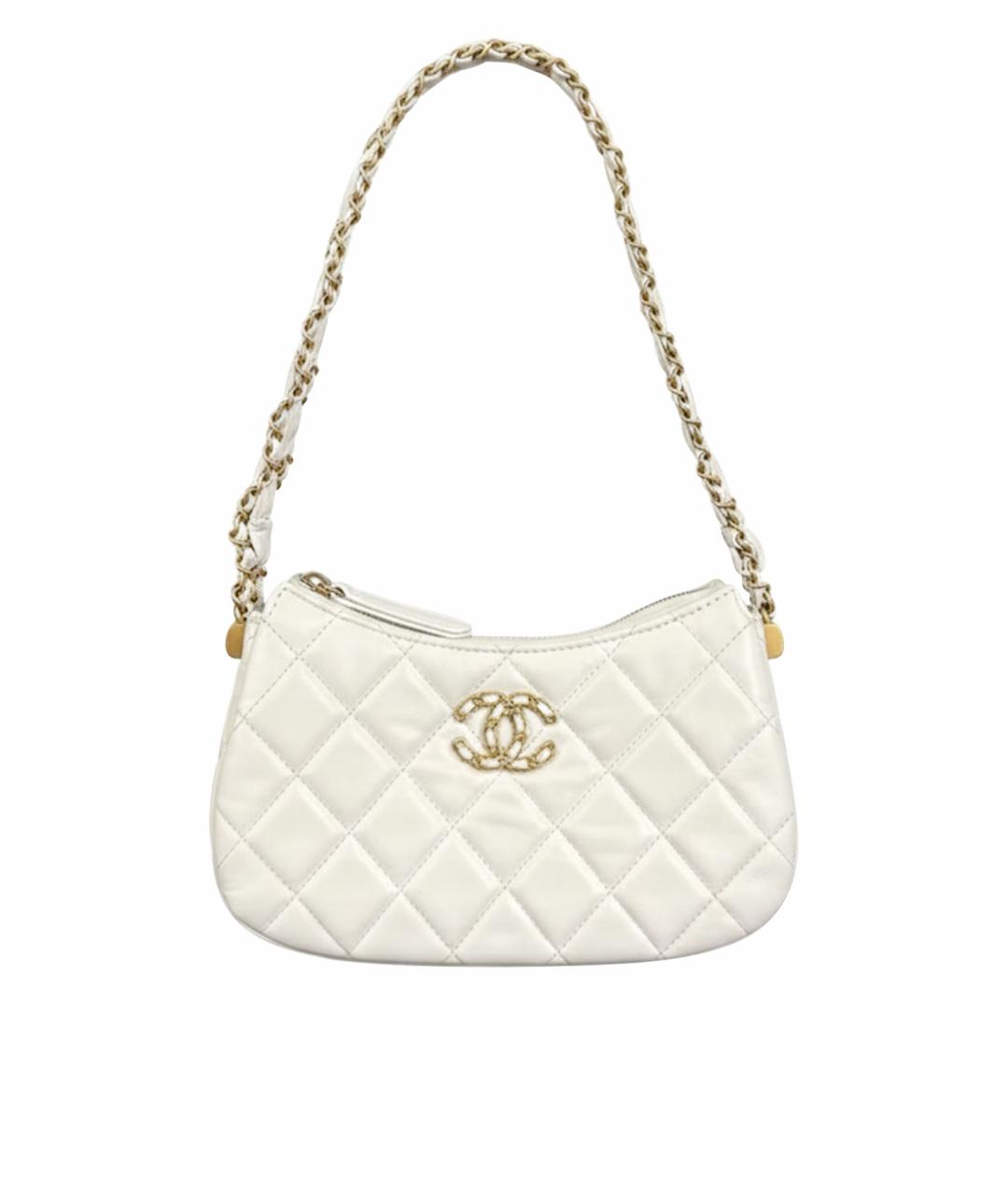 CHANEL Белая кожаная сумка с короткими ручками, фото 1