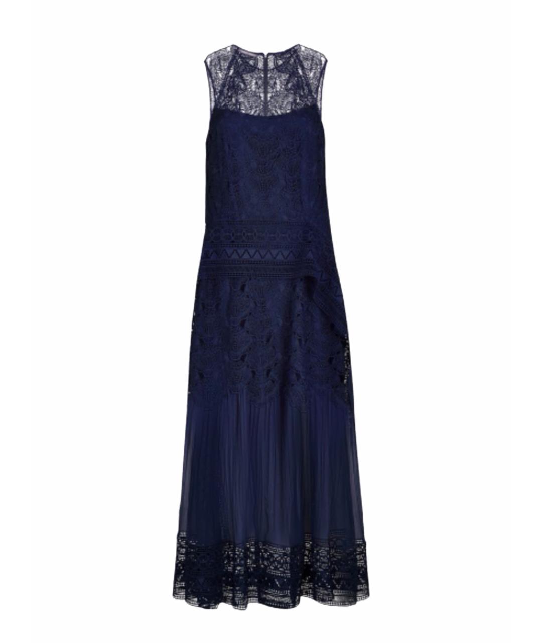 ALBERTA FERRETTI Темно-синее шелковое вечернее платье, фото 1