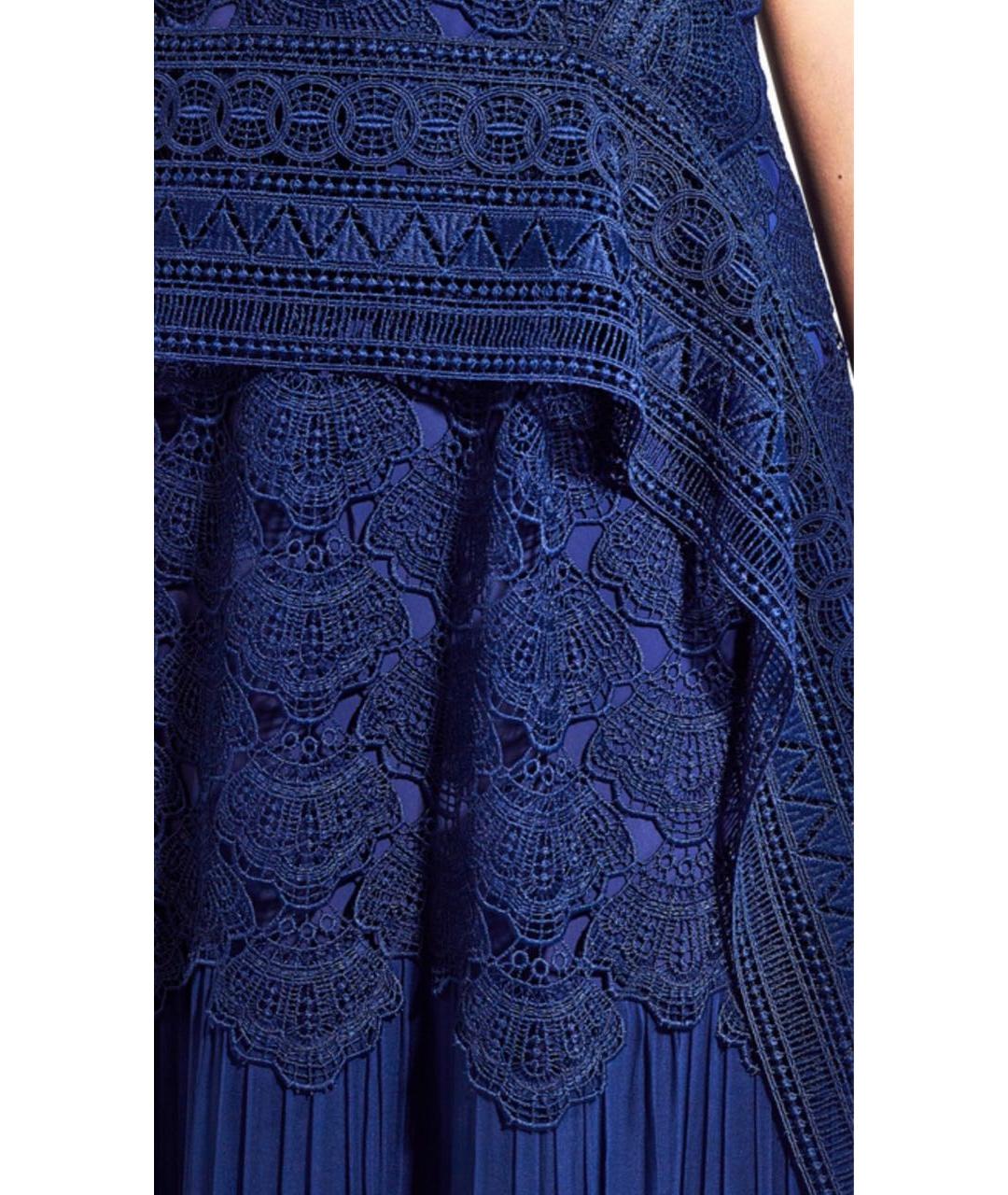 ALBERTA FERRETTI Темно-синее шелковое вечернее платье, фото 4