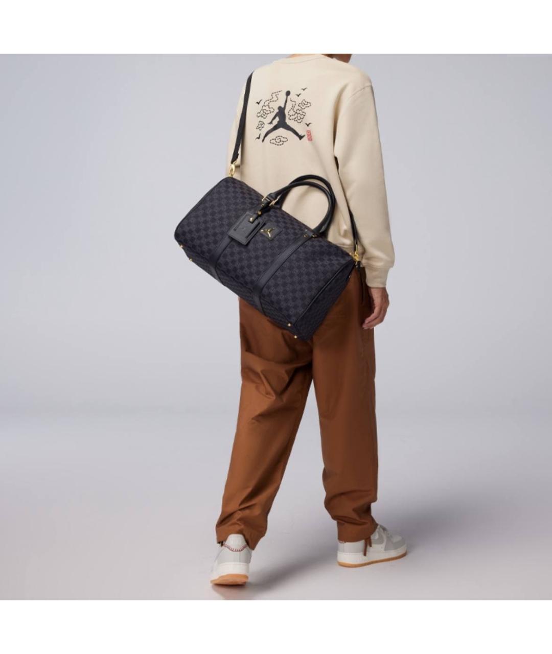 JORDAN Черная тканевая дорожная/спортивная сумка, фото 3