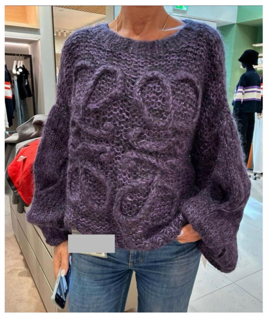 LOEWE Фиолетовый шерстяной джемпер / свитер, фото 2