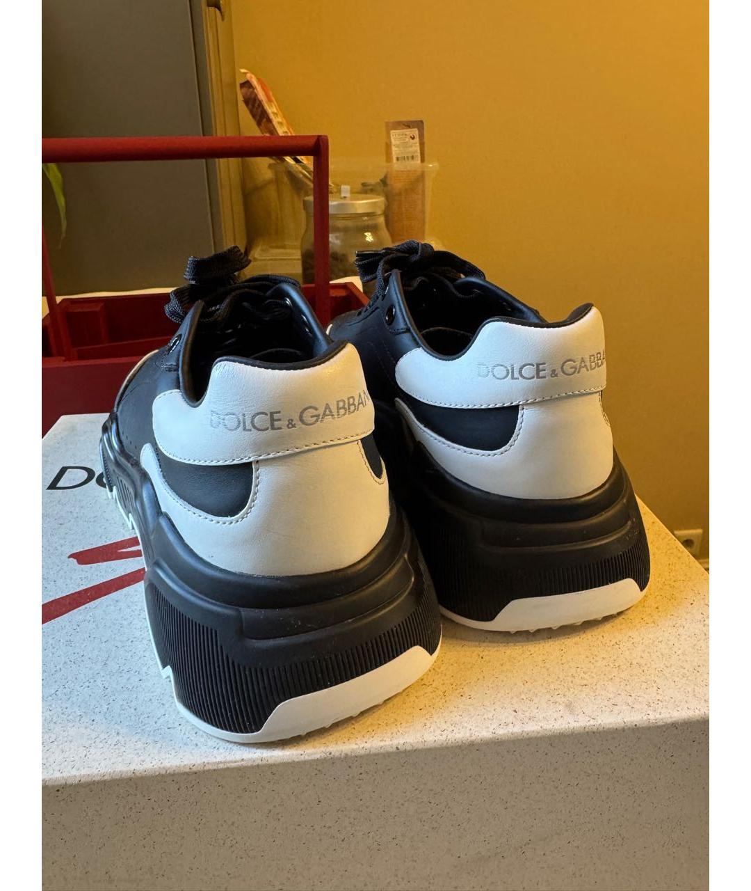 DOLCE&GABBANA Черные кожаные кроссовки, фото 6