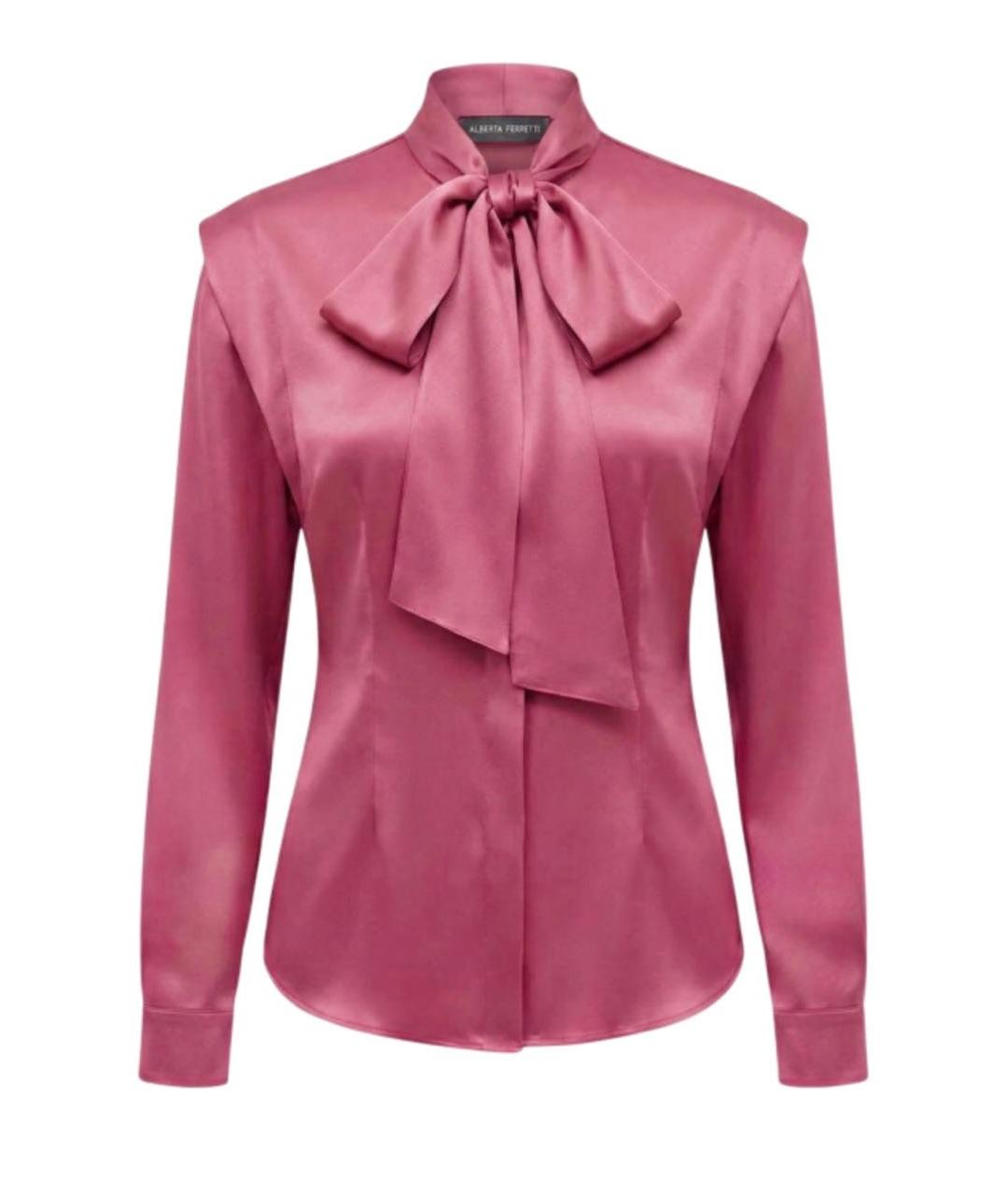 ALBERTA FERRETTI Коралловая шелковая блузы, фото 5