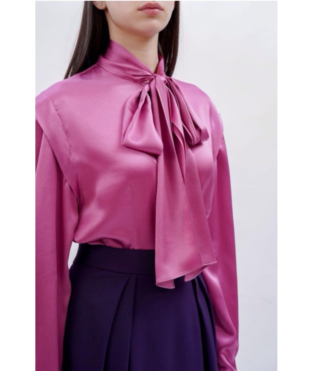 ALBERTA FERRETTI Коралловая шелковая блузы, фото 4