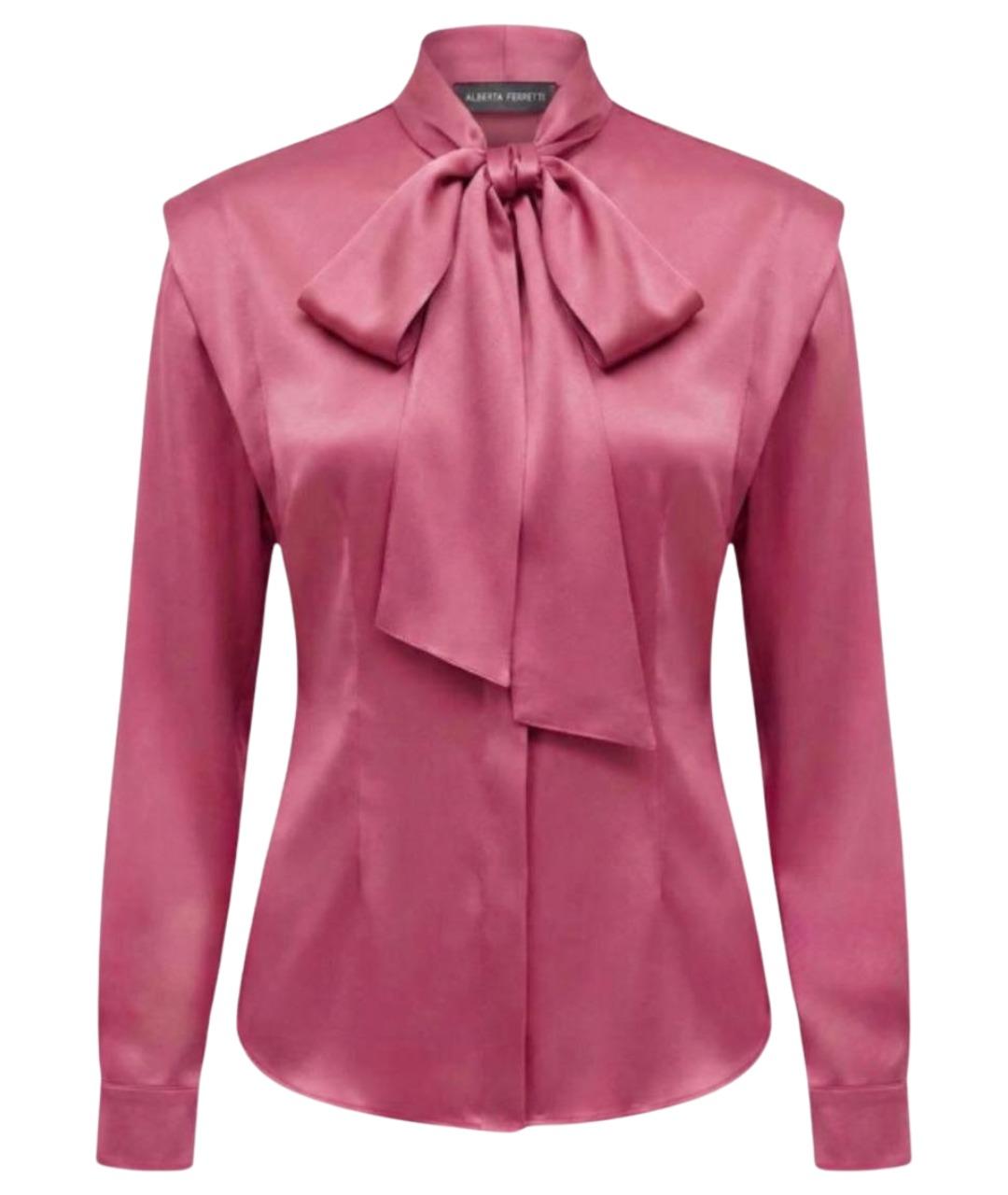 ALBERTA FERRETTI Коралловая шелковая блузы, фото 1