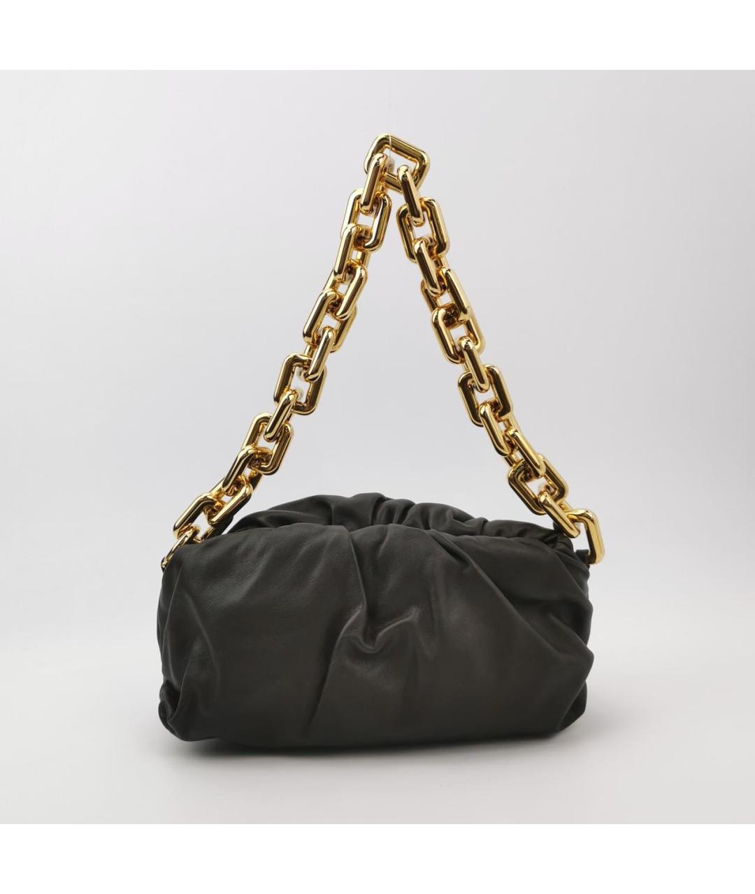 BOTTEGA VENETA Черная кожаная сумка через плечо, фото 4