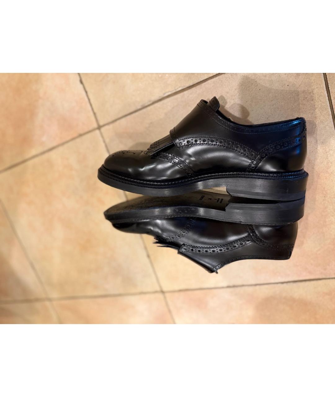 HERMES Черные кожаные брогги и оксфорды, фото 8