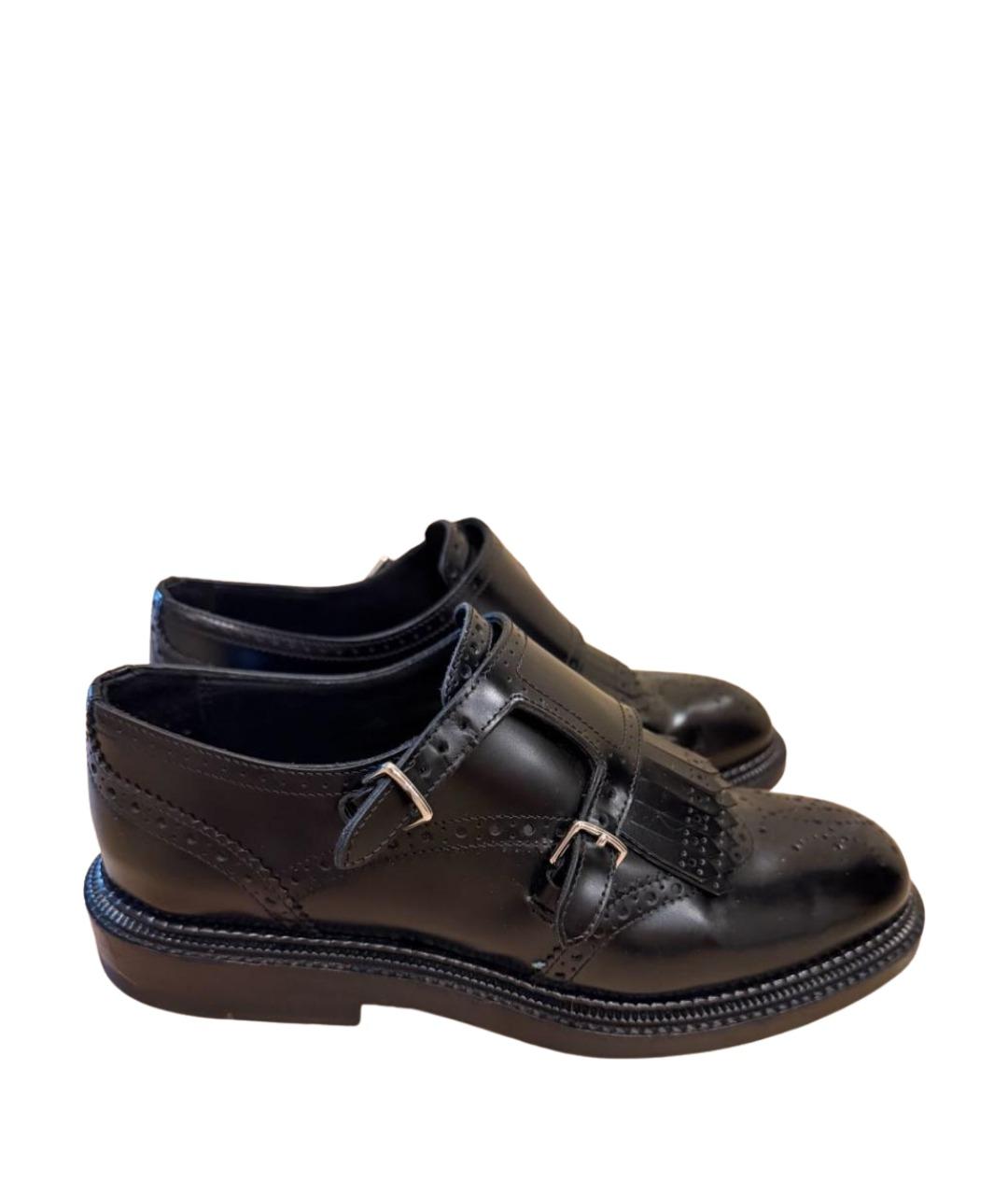 HERMES Черные кожаные брогги и оксфорды, фото 1