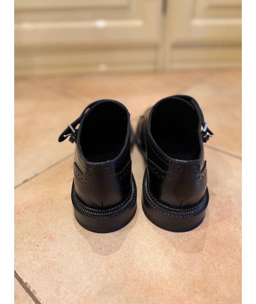 HERMES Черные кожаные брогги и оксфорды, фото 7