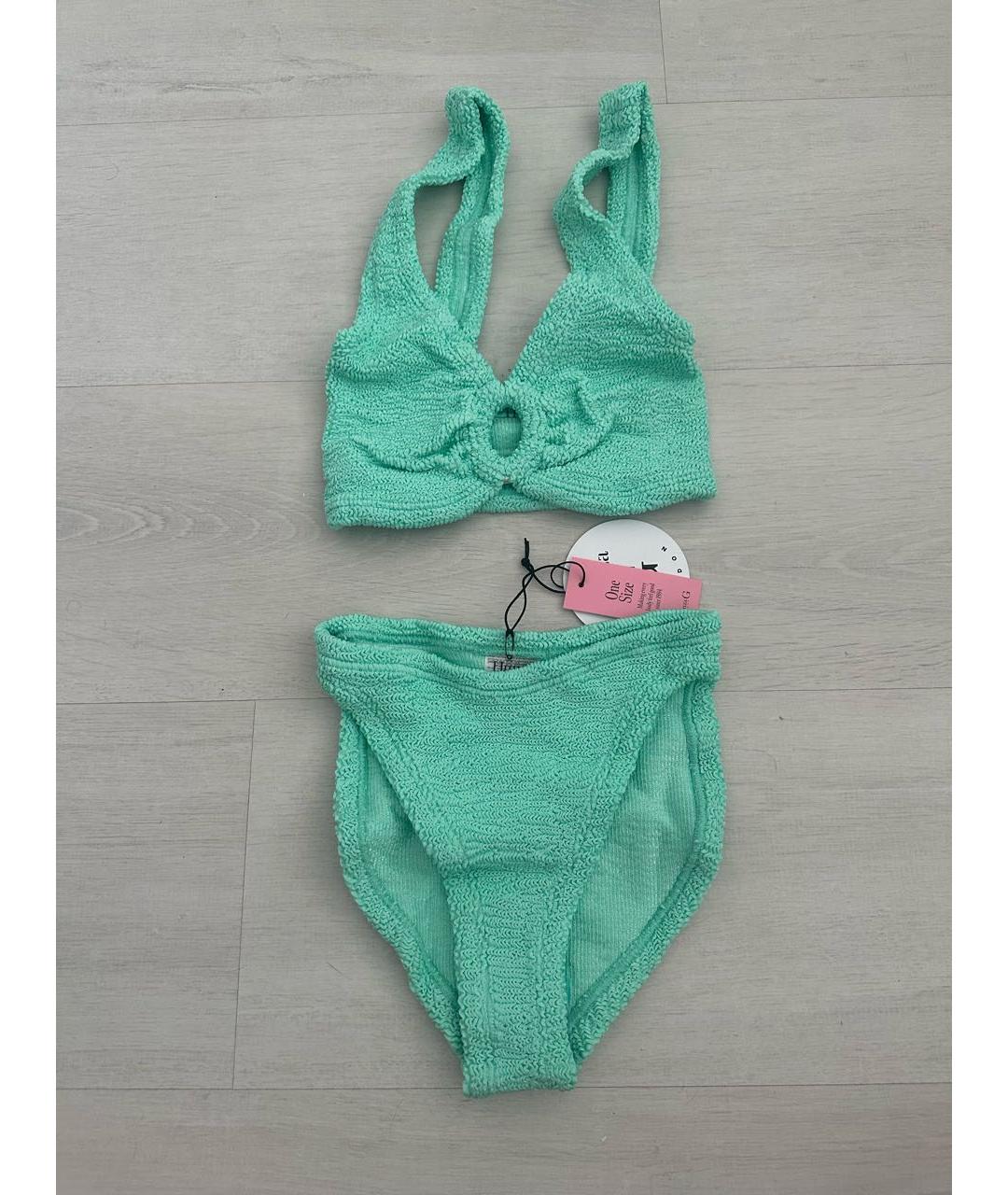 HUNZA G Бирюзовый купальник, фото 4