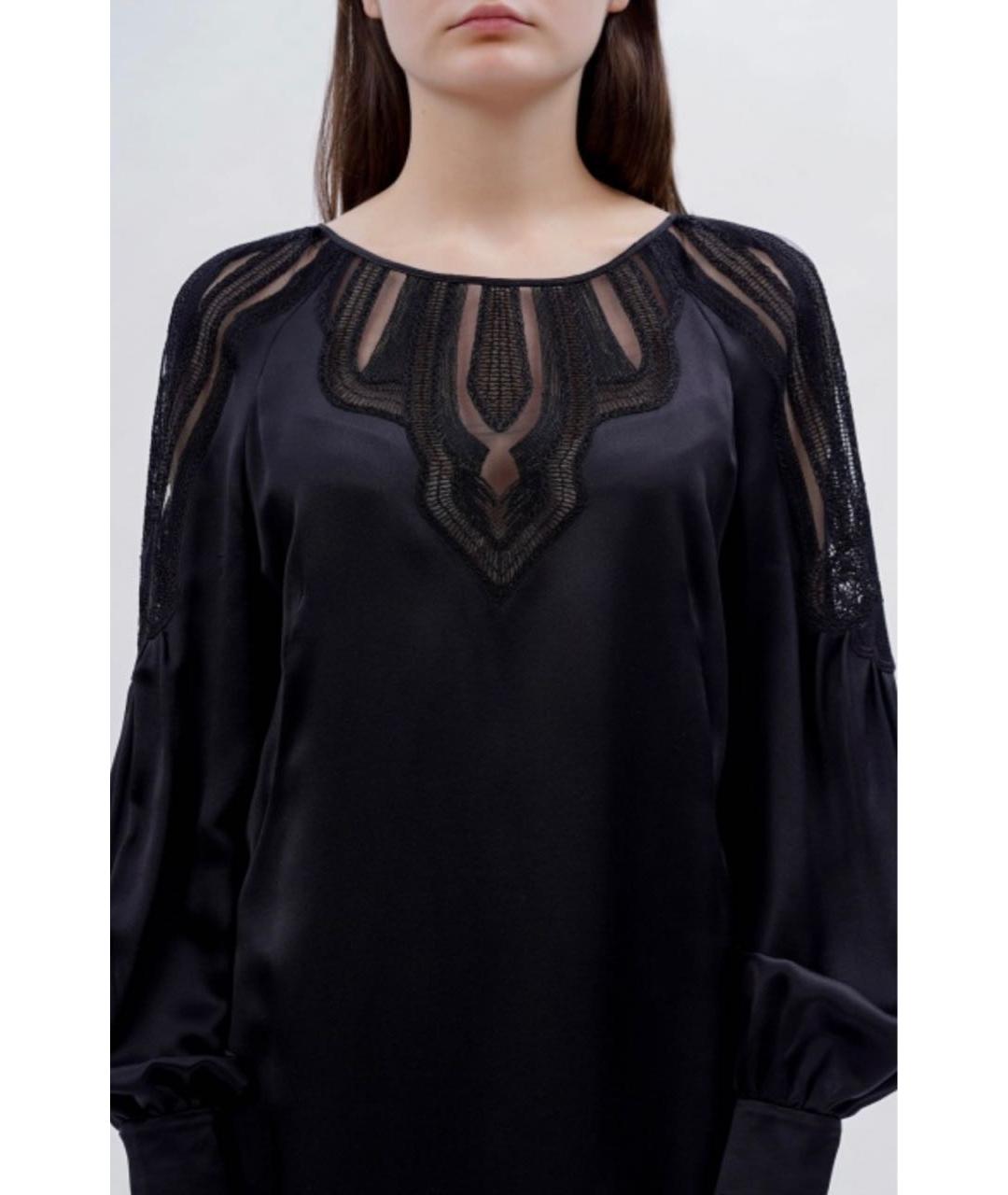 ALBERTA FERRETTI Черное шелковое вечернее платье, фото 4