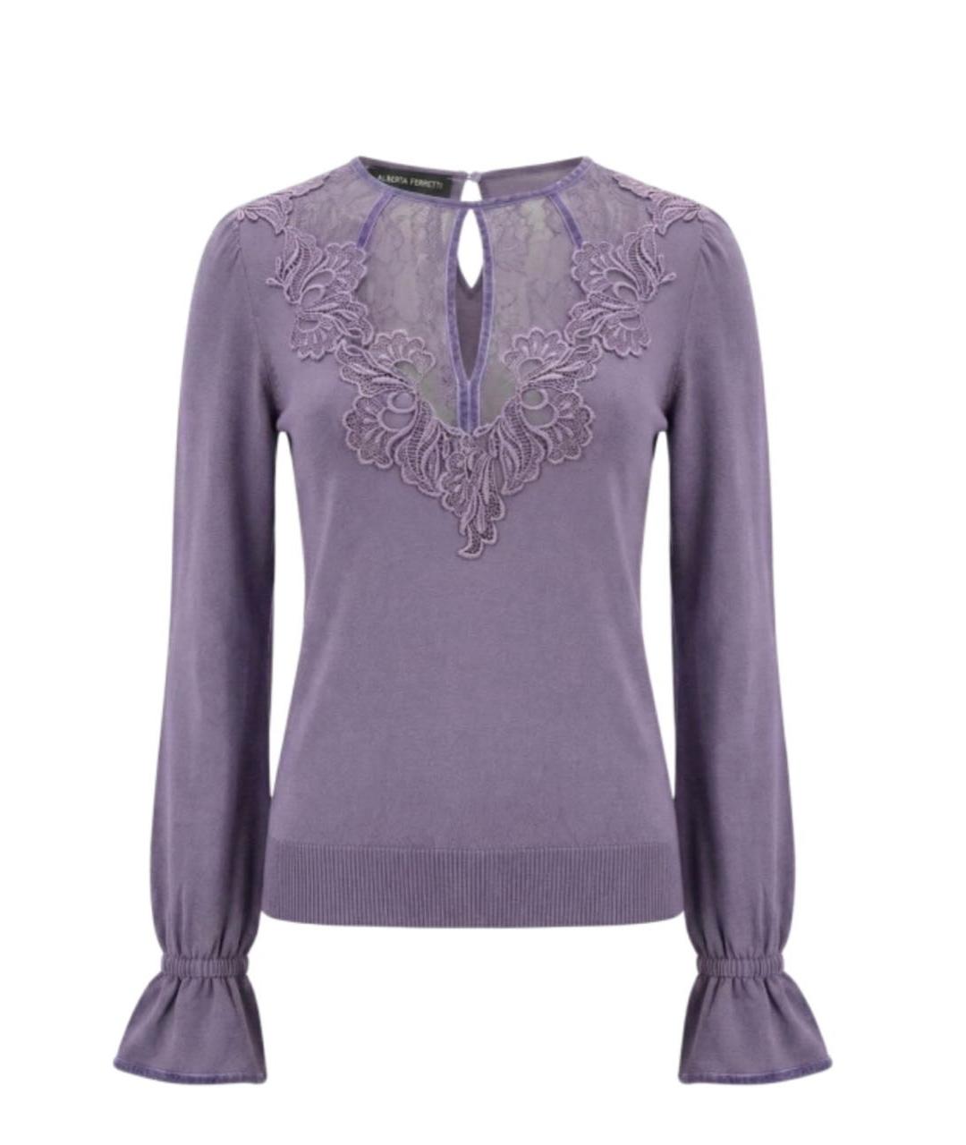 ALBERTA FERRETTI Фиолетовый джемпер / свитер, фото 4