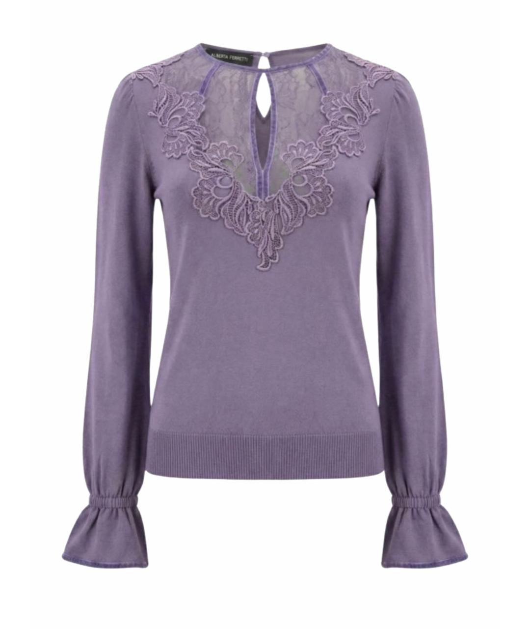 ALBERTA FERRETTI Фиолетовый джемпер / свитер, фото 1