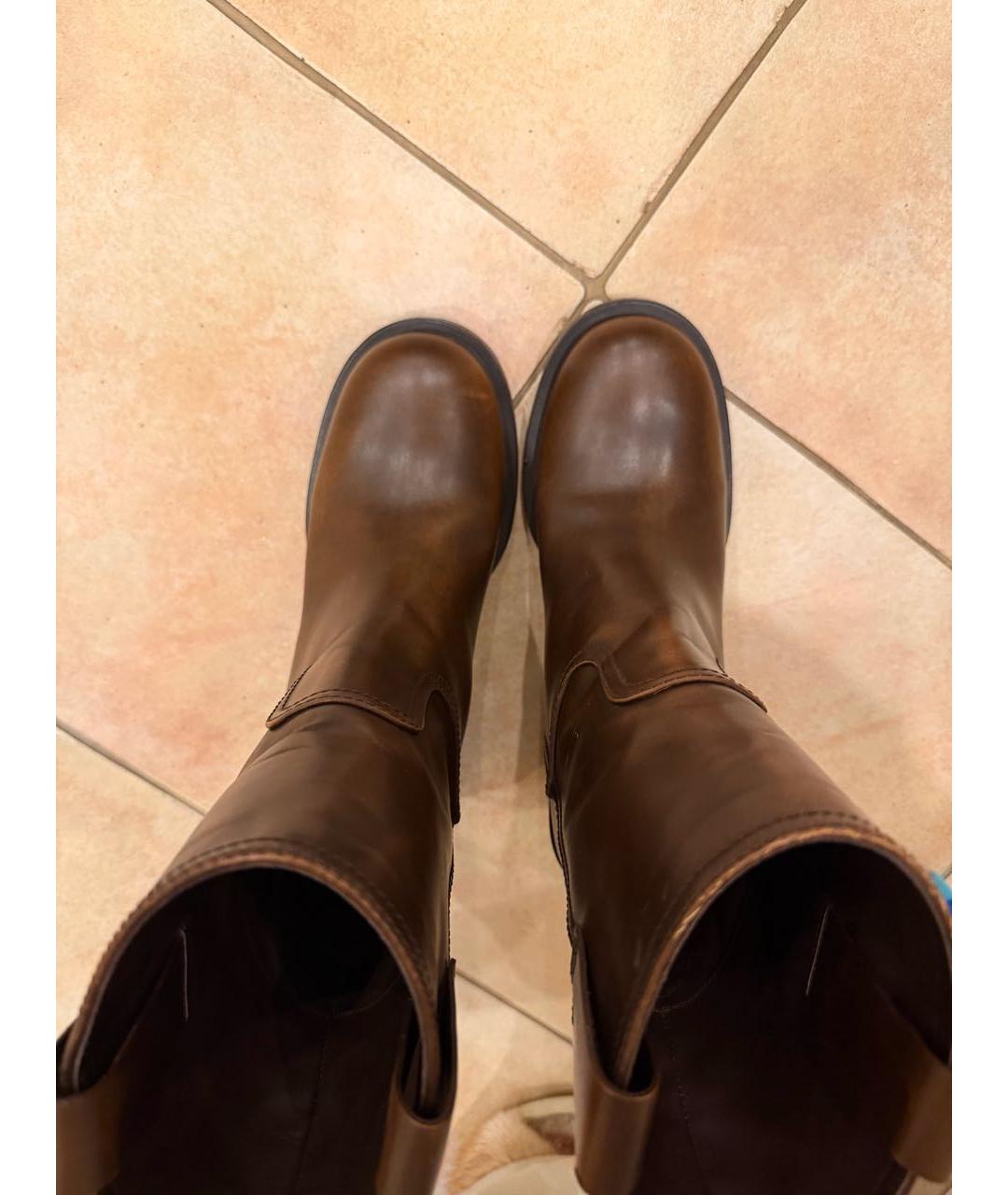 MIU MIU Коричневые кожаные полусапоги, фото 5