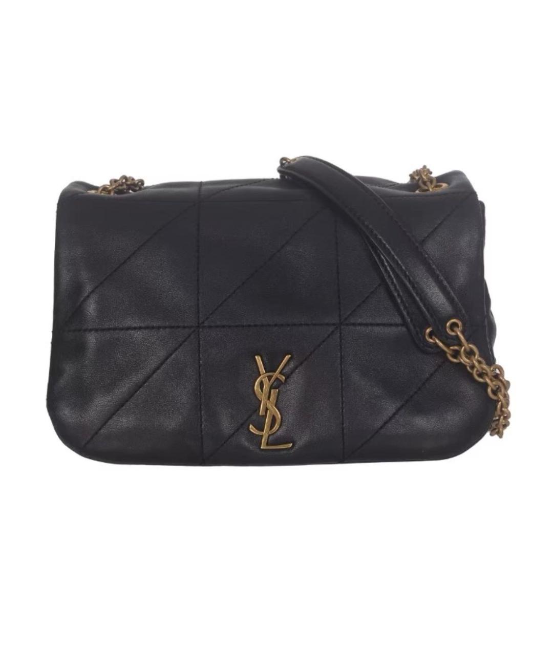 SAINT LAURENT Черная кожаная сумка через плечо, фото 7