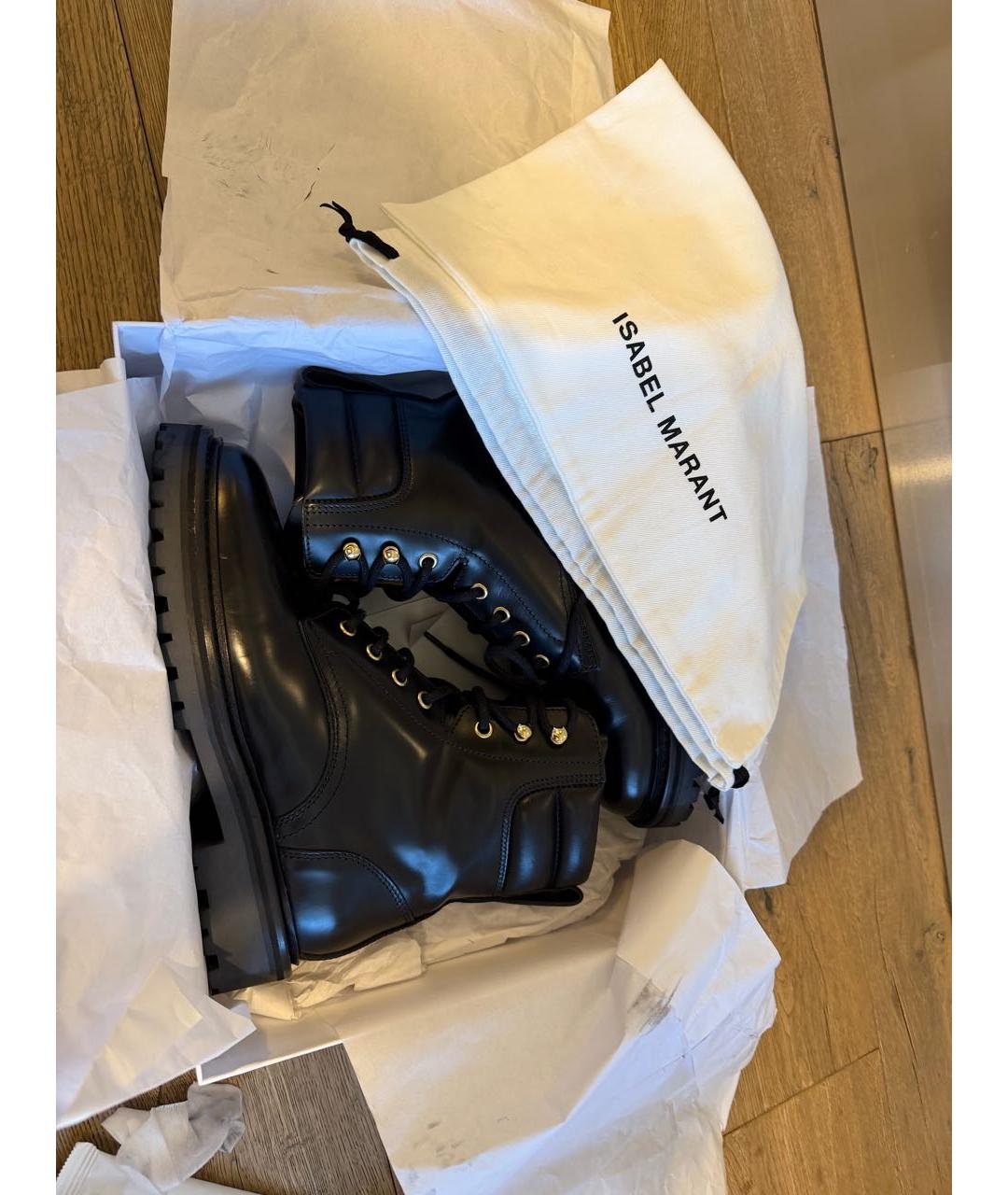 ISABEL MARANT Черные кожаные ботинки, фото 8