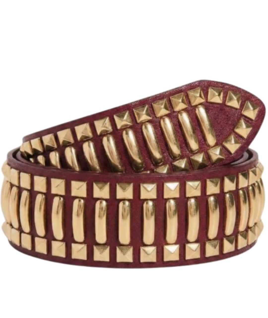 ALBERTA FERRETTI Бордовый кожаный ремень, фото 1