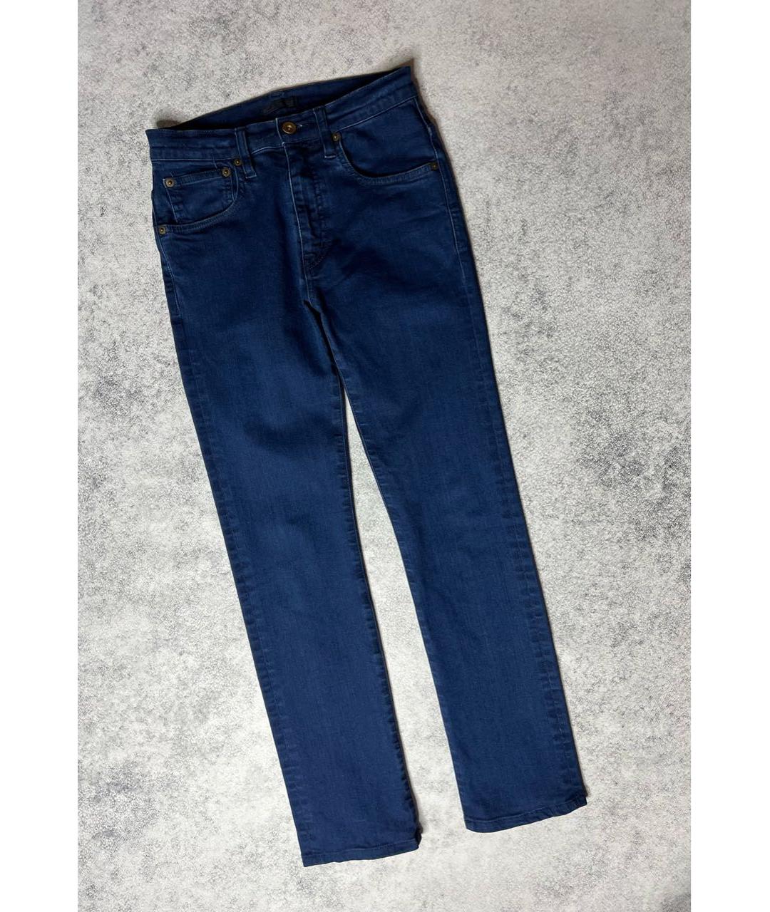 PRADA Синие хлопко-эластановые джинсы слим, фото 9
