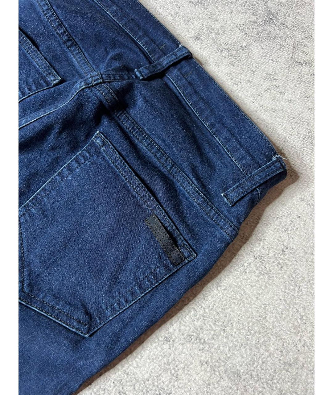 PRADA Синие хлопко-эластановые джинсы слим, фото 4