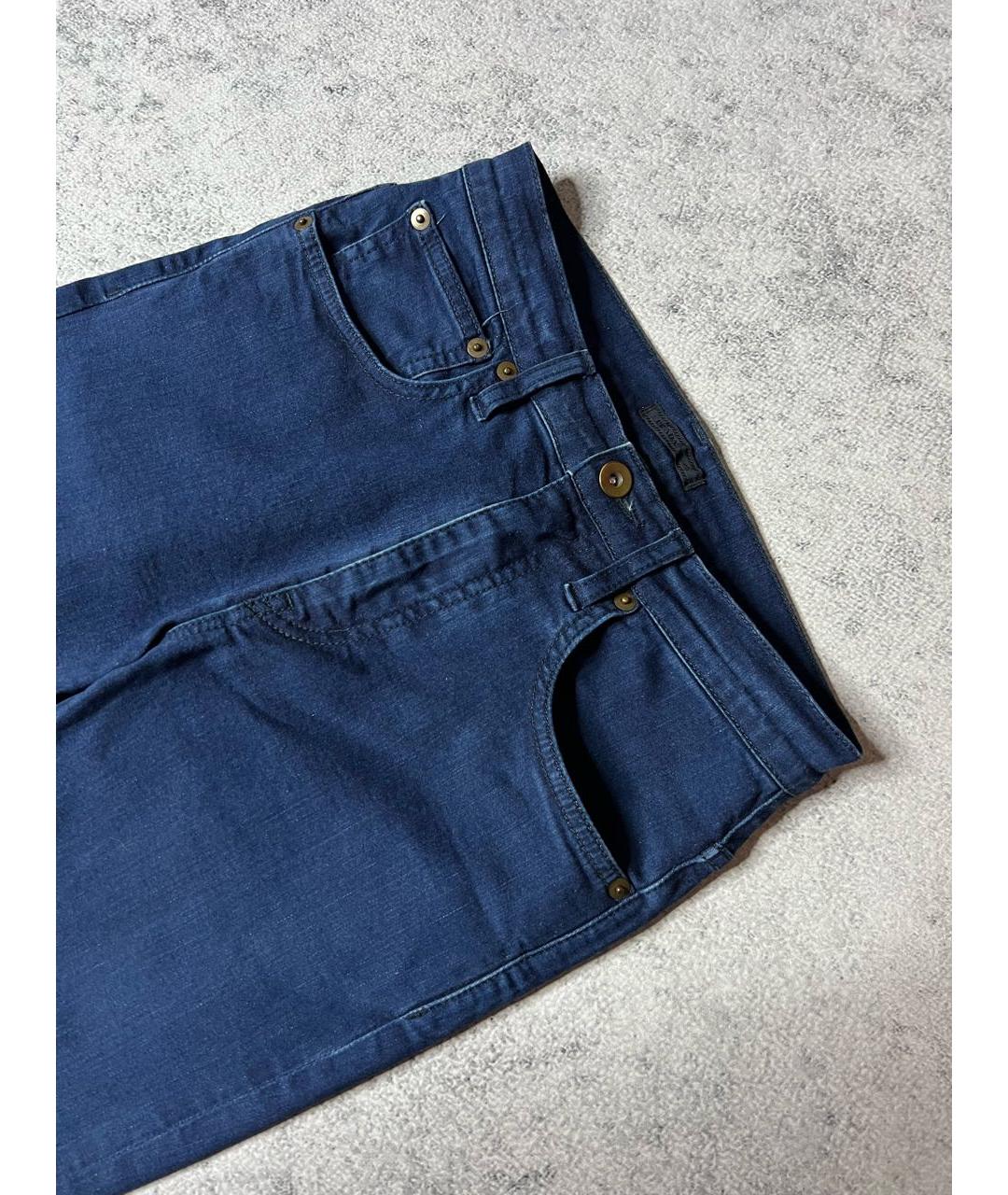 PRADA Синие хлопко-эластановые джинсы слим, фото 2