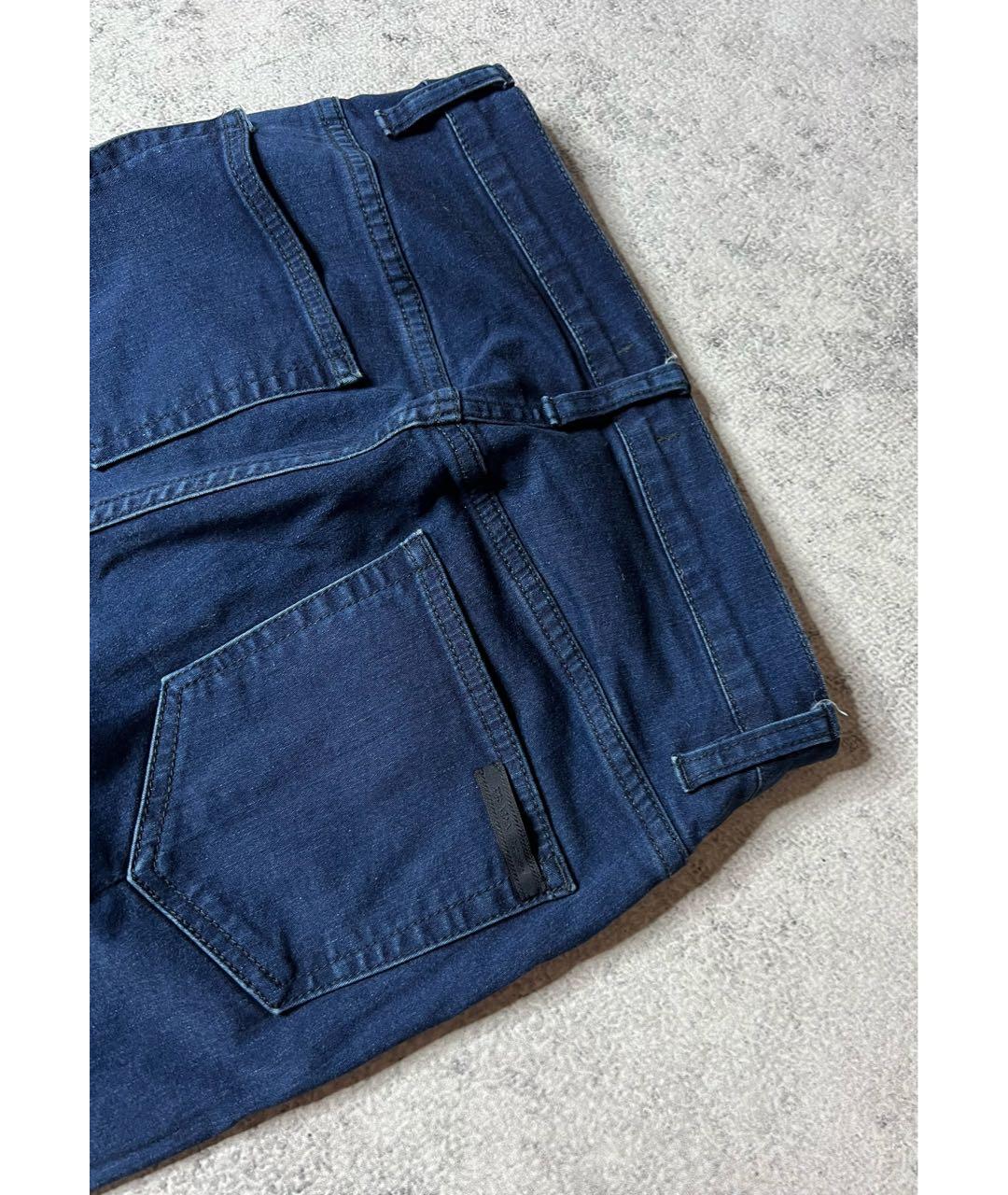 PRADA Синие хлопко-эластановые джинсы слим, фото 3