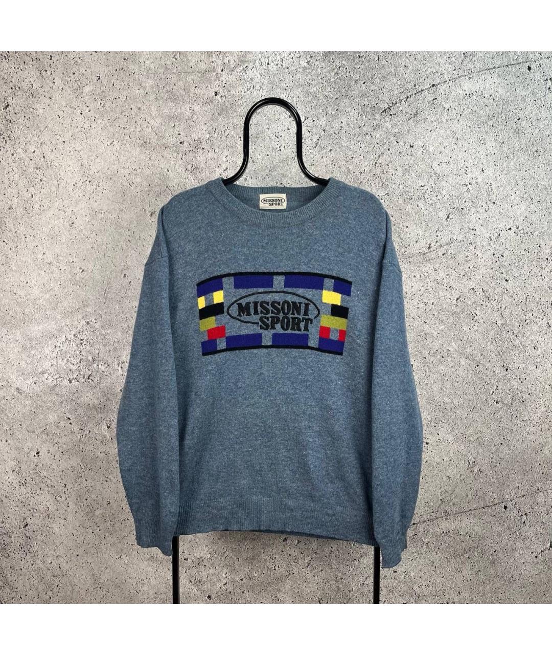 MISSONI Голубой хлопковый джемпер / свитер, фото 7