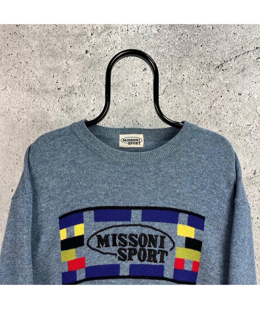 MISSONI Голубой хлопковый джемпер / свитер, фото 6