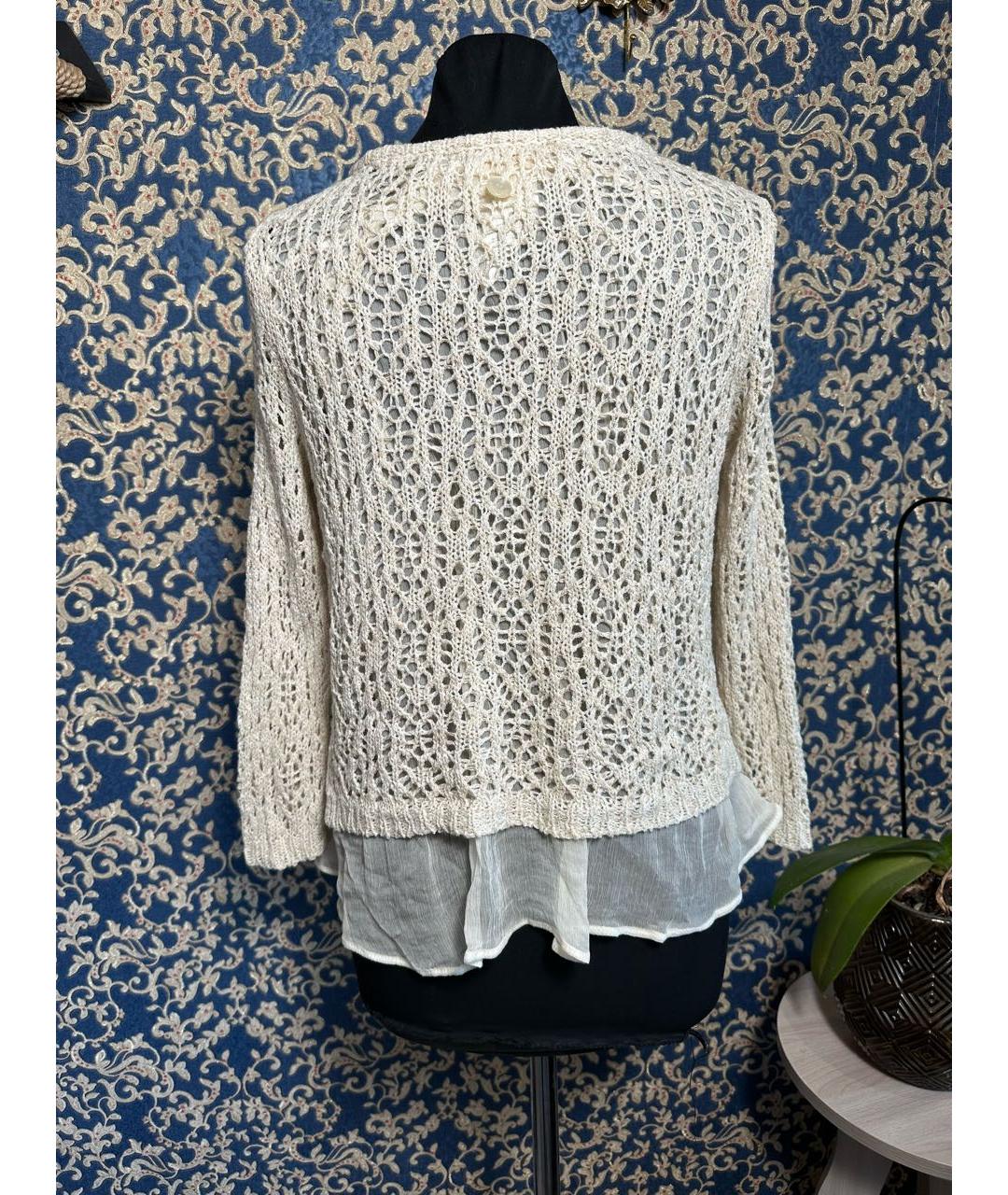 TWIN-SET Бежевый шелковый кардиган, фото 2