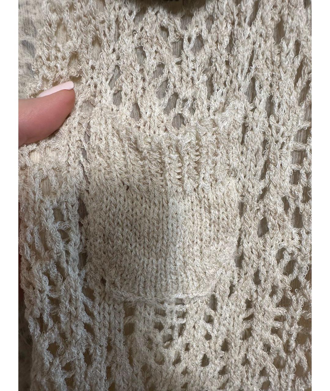 TWIN-SET Бежевый шелковый кардиган, фото 4