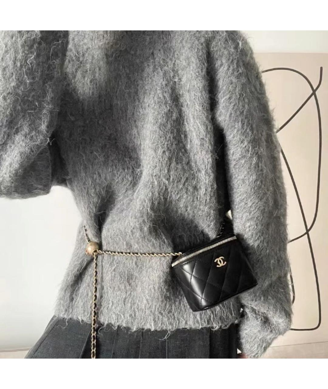 CHANEL Черная кожаная сумка через плечо, фото 3