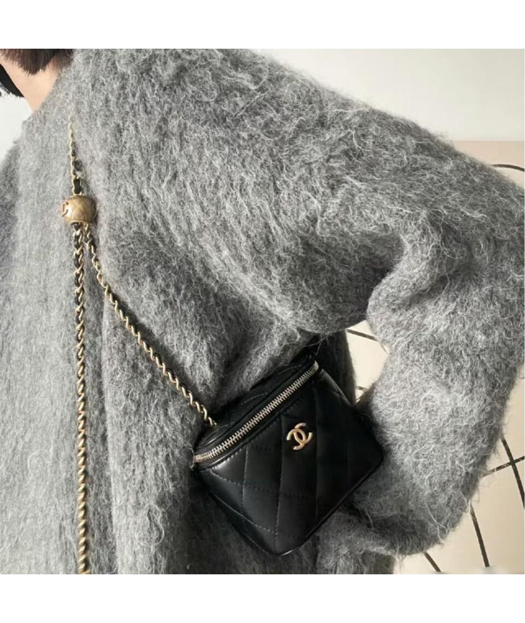 CHANEL Черная кожаная сумка через плечо, фото 2