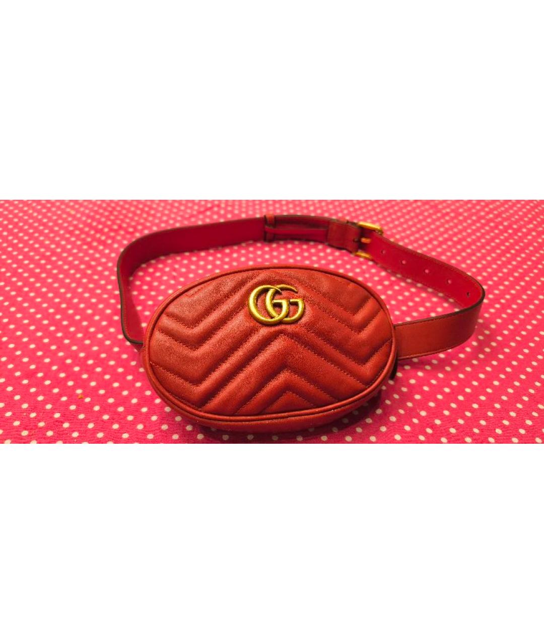 GUCCI Красная кожаная поясная сумка, фото 6