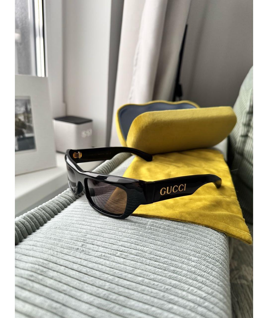 GUCCI Черные пластиковые солнцезащитные очки, фото 4