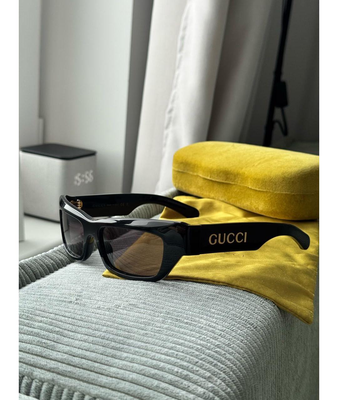 GUCCI Черные пластиковые солнцезащитные очки, фото 8