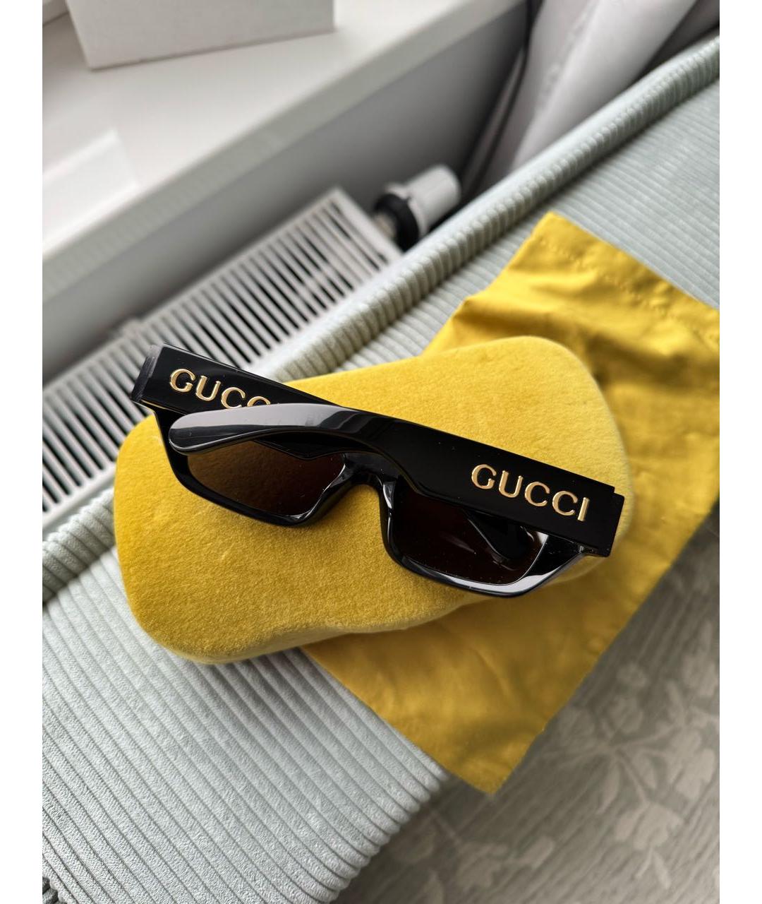 GUCCI Черные пластиковые солнцезащитные очки, фото 3