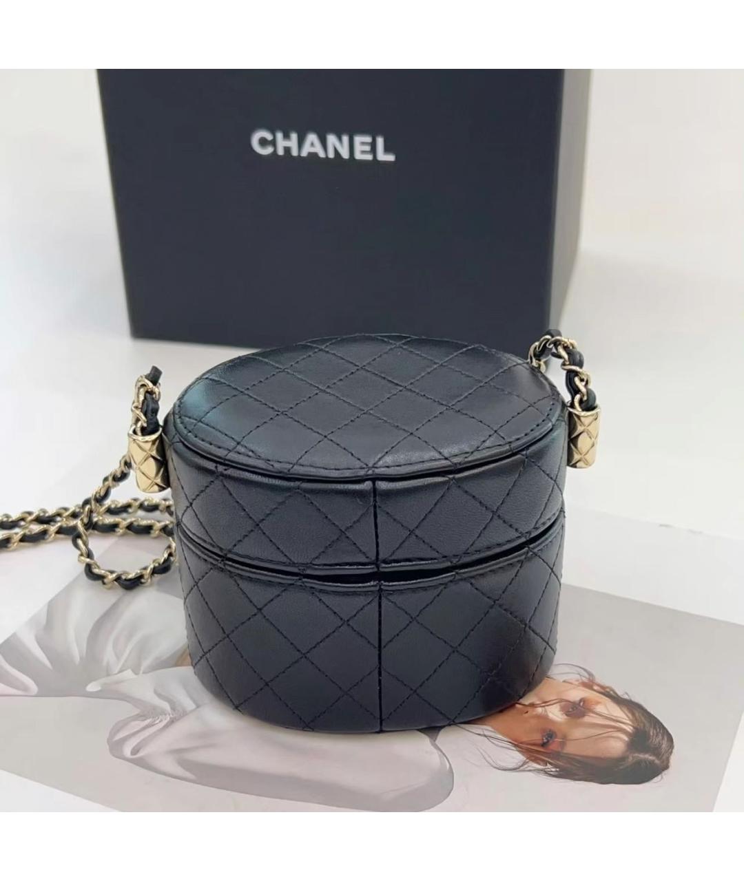 CHANEL Черная кожаная сумка через плечо, фото 6