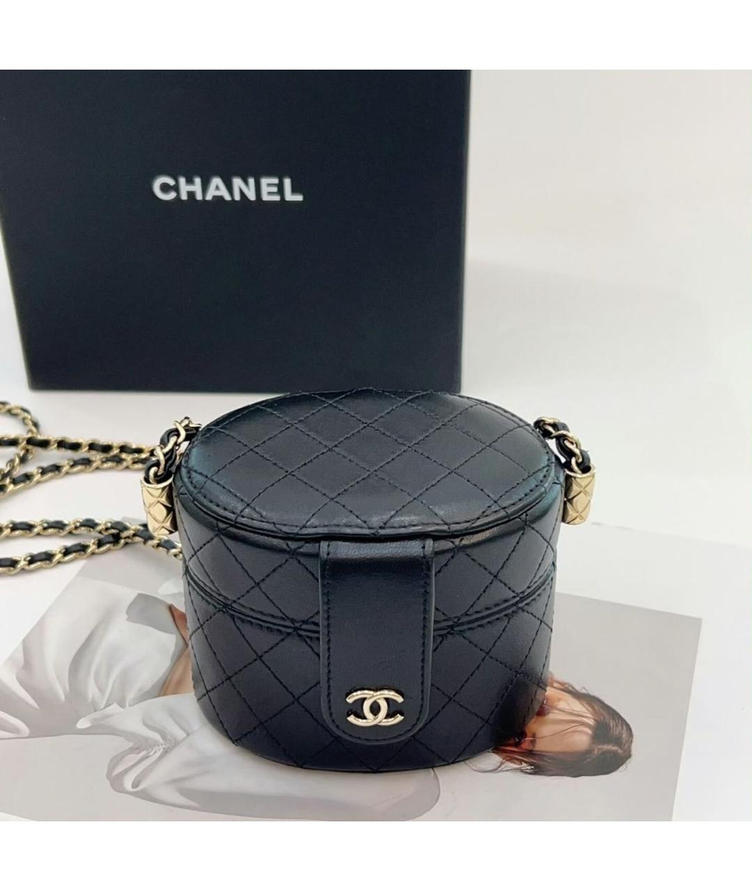 CHANEL Черная кожаная сумка через плечо, фото 3