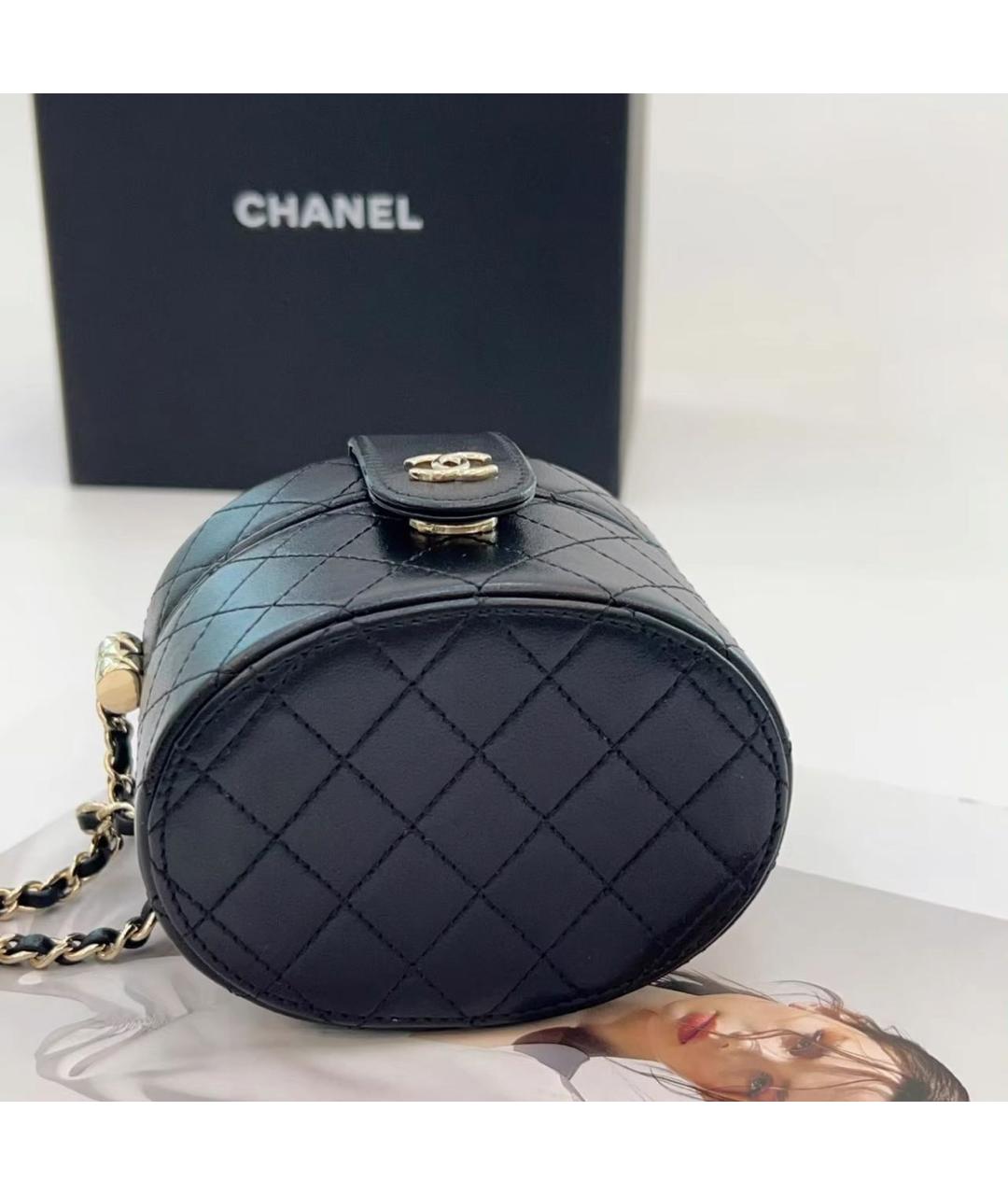 CHANEL Черная кожаная сумка через плечо, фото 4