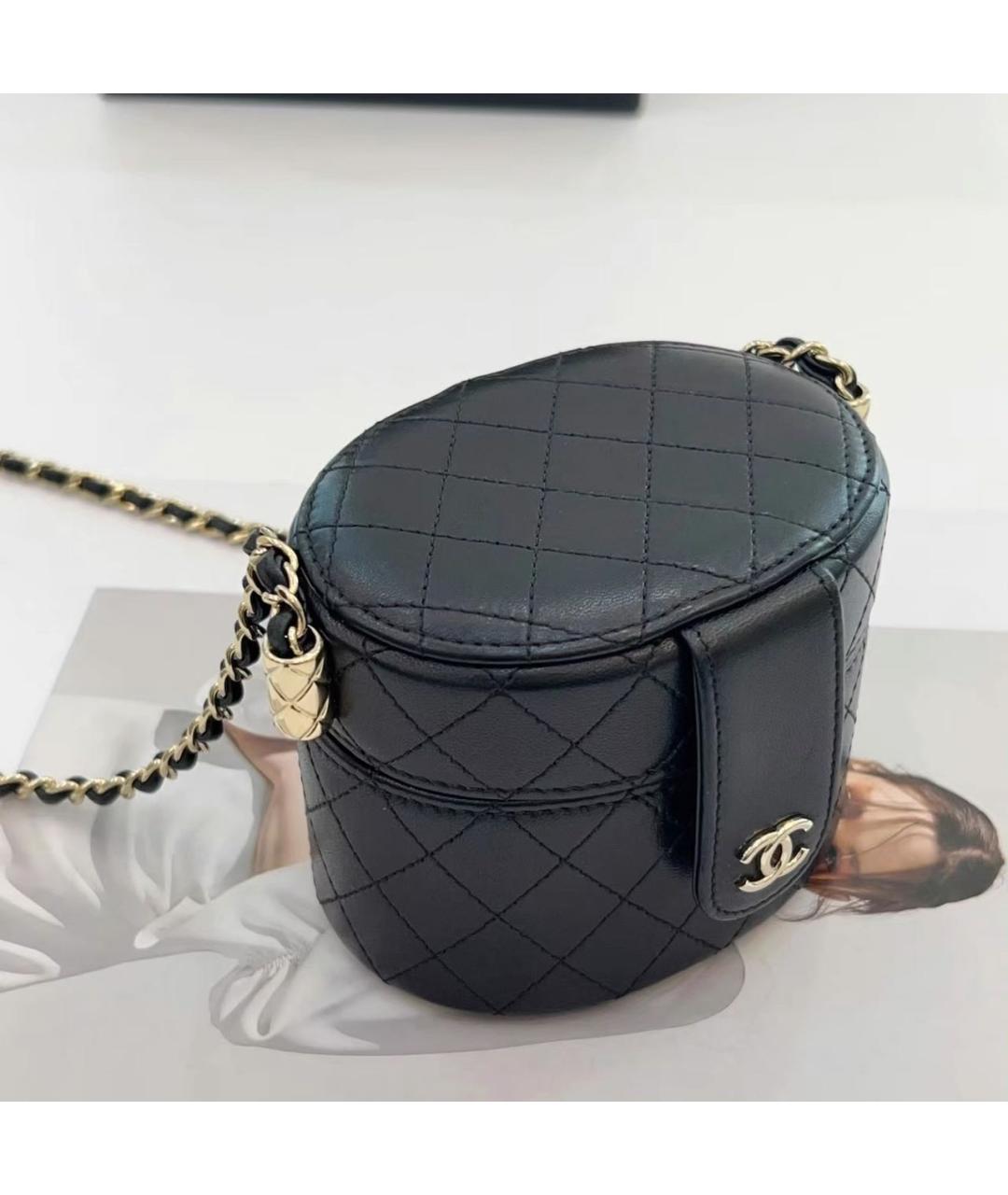 CHANEL Черная кожаная сумка через плечо, фото 5