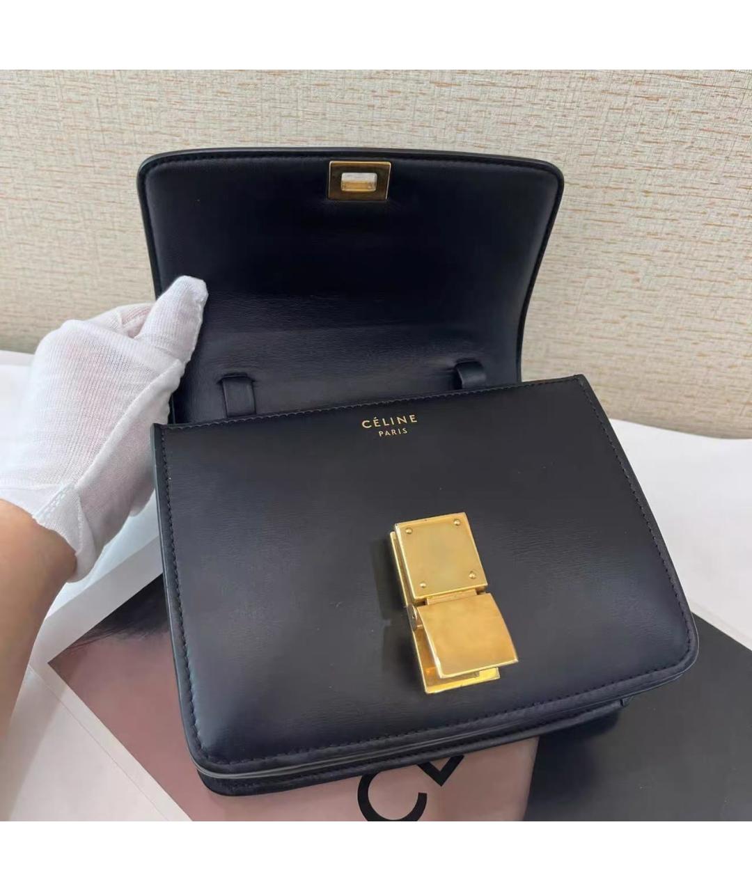 CELINE Черная кожаная сумка через плечо, фото 7