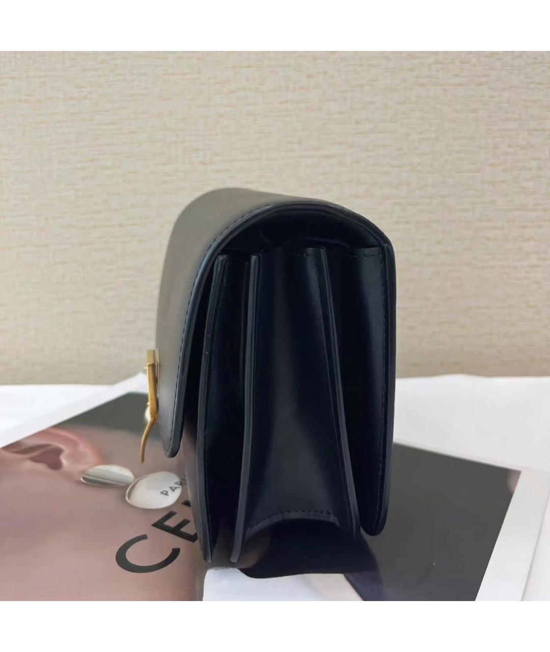 CELINE Черная кожаная сумка через плечо, фото 3