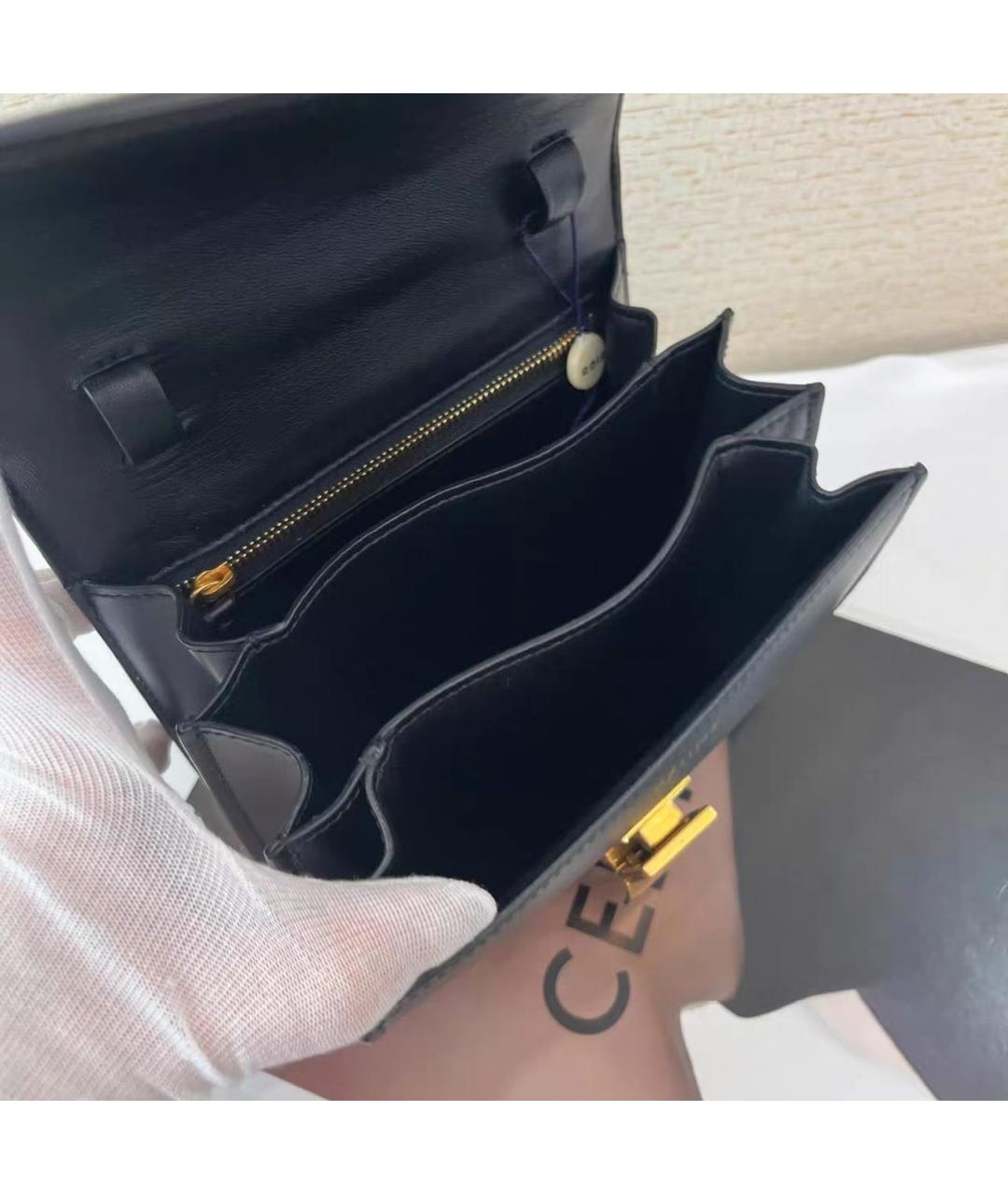 CELINE Черная кожаная сумка через плечо, фото 5